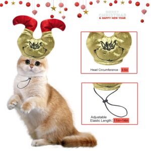 Funny Christmas Pet Hat,Festive Xmas Holiday Accessory for Small Dogs/Cats, Crazy Decoration for Party Holiday,Green 1Pcs