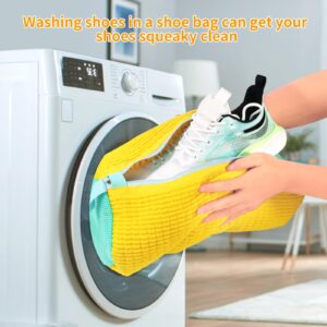 Xan Concept 2Pcs Shoe Washing Machine Bag,Shoe Cleaning Bag for All Shoe Types,Laundry Shoe Bag for Washer and Dryer (Yellow)