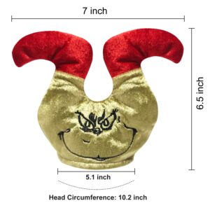 Funny Christmas Pet Hat,Festive Xmas Holiday Accessory for Small Dogs/Cats, Crazy Decoration for Party Holiday,Green 1Pcs