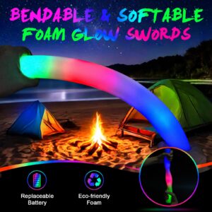 Wellent 155 Foam Glow Sticks Bulk, Foam Light Up Sticks, Bulk Glow Sticks, LED Foam Sticks with 3 Mode Colorful Flashing,Glow in the Dark Party Supplies for Wedding, Birthday, Concert, Raves, New Year