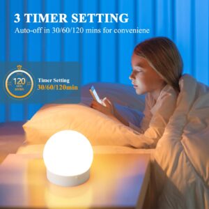 Rechargeable Battery Operated Powered Light Bulbs with Remote Control 2 Pack,Wireless Detachable Magnetic USB Charging LED Bulb, 380 LM Dimmable, 3 Colors, Timer,12 Colors Selectable Puck Lights Bulb