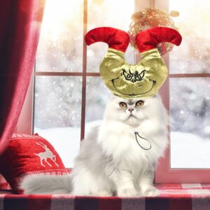 Funny Christmas Pet Hat,Festive Xmas Holiday Accessory for Small Dogs/Cats, Crazy Decoration for Party Holiday,Green 1Pcs