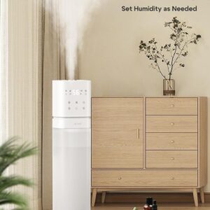 AILINKE Humidifier Large Room, 2.1Gal/8L Humidifiers for Bedroom with Extended Tube, Large Humidifiers 1000 sq.ft. Whole House Cool Mist Humidifier with Night Light, School/Office/Warehouse, White