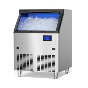 Coolake Commercial Ice Maker Machine 320lbs/24H with 120lbs Storage, Stainless Steel Under Counter Freestanding Ice Maker, Water Filter Reduce Scale up to 99% for Home Bar Restaurant, ETL Approval