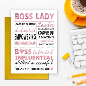 Funny Boss Day Card for Boss Women, Boss Lady Boss's Day Card Gift, Bosses Day Card For Her, Cute Thanks Card For Famale Boss Manager Leader, Appreciation Card for Woman Boss, Gift For Boss Lady