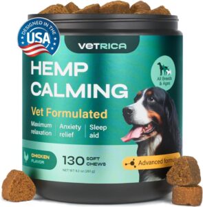 Сalming Сhews for dogs anxiety relief - anxiety relief for dogs - hemp calming chews for dogs - dog calming treats for storms, separation, fireworks, vet visits, travel, grooming - dog anxiety chews