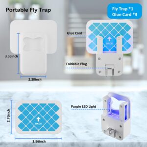 Fruit Fly Traps for Indoors, Plug-in Flying Insect Trap, Fly Catcher Indoor for Mosquito, Fruit Flies, Gnats, Moths, Gnat Killer Indoor, Gnat Traps, Bug Traps Fly Traps Indoor for Home