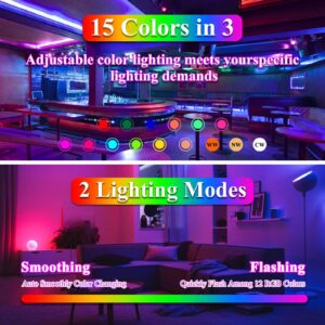 Rechargeable Battery Operated Powered Light Bulbs with Remote Control 2 Pack,Wireless Detachable Magnetic USB Charging LED Bulb, 380 LM Dimmable, 3 Colors, Timer,12 Colors Selectable Puck Lights Bulb