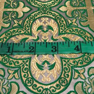 Brocade fabric VESTMENT 60" wide GREEN and GOLD Liturgical Brocades BRO950[1]