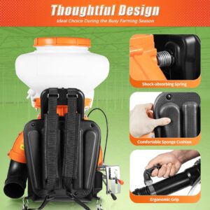 HETEPPTR Backpack Fogger Agricultural New Mister Duster 2-Stroke Backpack Gas Fogger Sprayer Blower 7500r/min