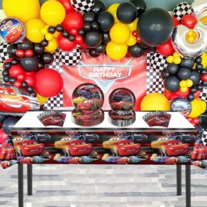 Cars Birthday Party Supplies, 20 Plates, 20 Napkins and 1 Tablecover for Cars Party Decorations