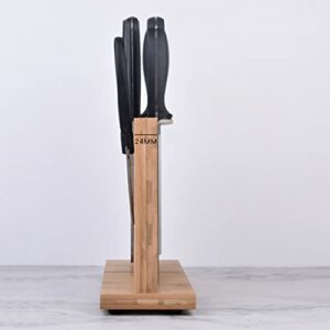 Set Of 1 Bamboo Magnetic Knife Blocks Knife Block Double Sides Magnetic Large Capacity And