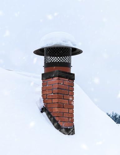 Hahaemall 10 Inch Chimney Cap Round Chimney Cover, Fireplace Chimney Caps for Outside, Chimney Rain Caps, Roof Vent Cap, All Weather, Easy to Install, Black