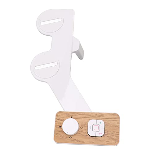 Toilet Bidet Attachment,Bidet Attachment with 7/8 Copper Tee Wood Grain Button,Dual Nozzle Bidet Attachment for Sanitary and Feminine Wash, Quick Installation