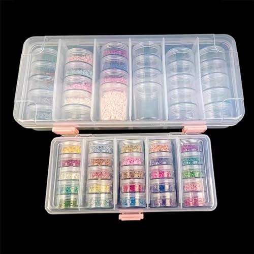 Montesy Stackable Storage Box Clear Beads Container Plastic Storage Organizer Box Plastic for Jewelry Nails and Makeup