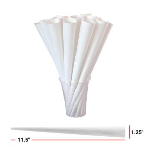 Premium Quality Plain Cotton Candy Cones | Pack of 100 | Long Size for Holding - White | OB100CTDY | Durable Cones for Perfect Cotton Candy - 100 Ct