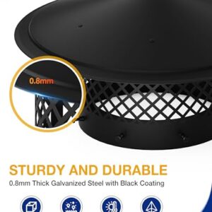 Hahaemall 10 Inch Chimney Cap Round Chimney Cover, Fireplace Chimney Caps for Outside, Chimney Rain Caps, Roof Vent Cap, All Weather, Easy to Install, Black