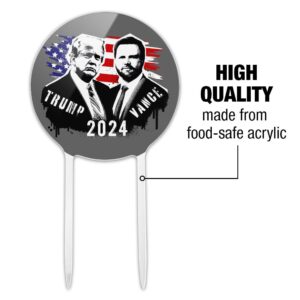 Trump Vance Spray Paint 2024 Acrylic Cake Topper Party Decoration for Wedding Anniversary Birthday Graduation