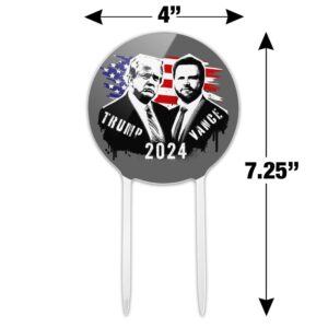 Trump Vance Spray Paint 2024 Acrylic Cake Topper Party Decoration for Wedding Anniversary Birthday Graduation