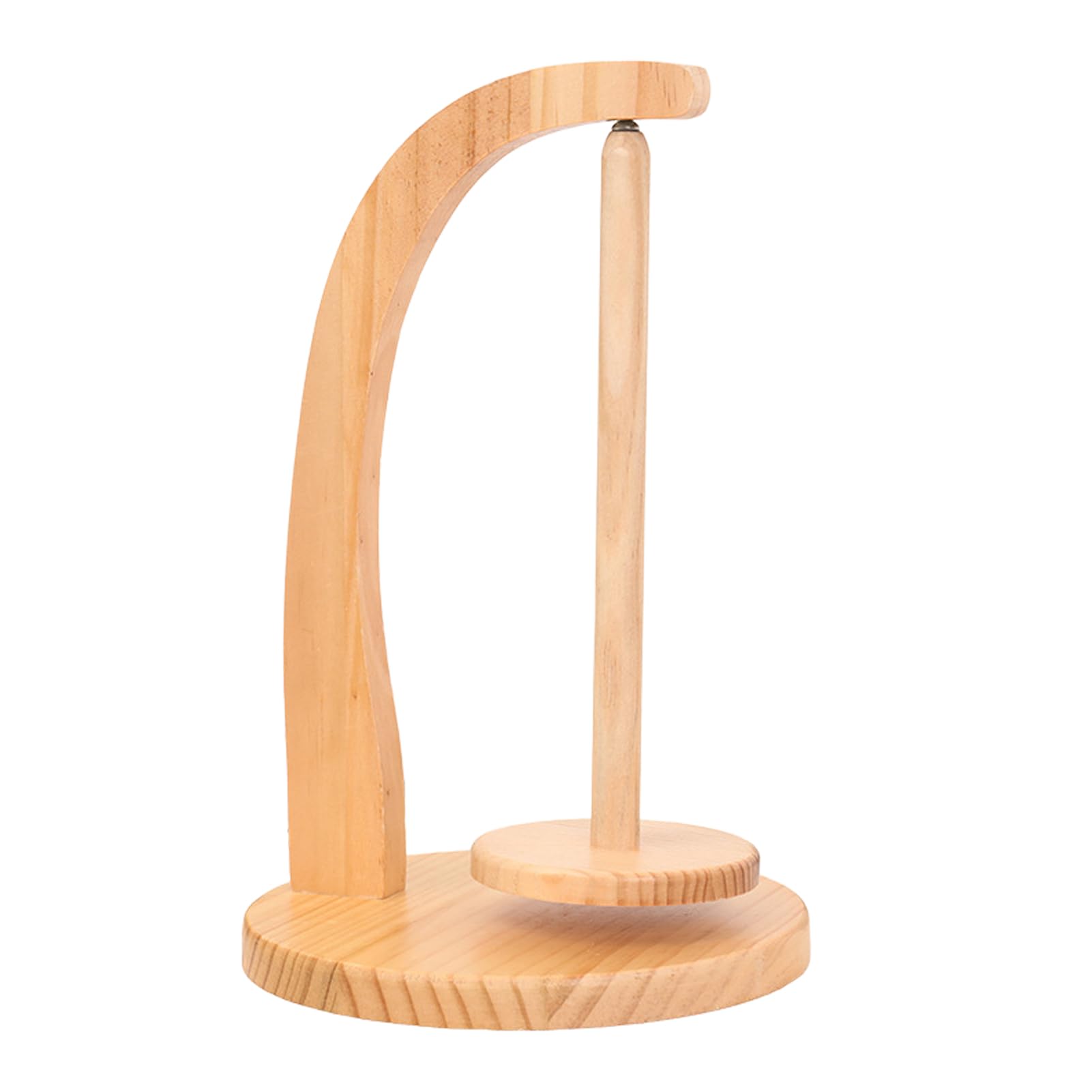 QKDS Yarn Holder for Knitting and Crocheting, Wooden Yarn Spinner with Magnetic Metal Twirling Mechanism and Anti-Slip Pads, Yarn Spindle Dispenser, Gift for Knitting Crochet Lovers(Natural Wood)