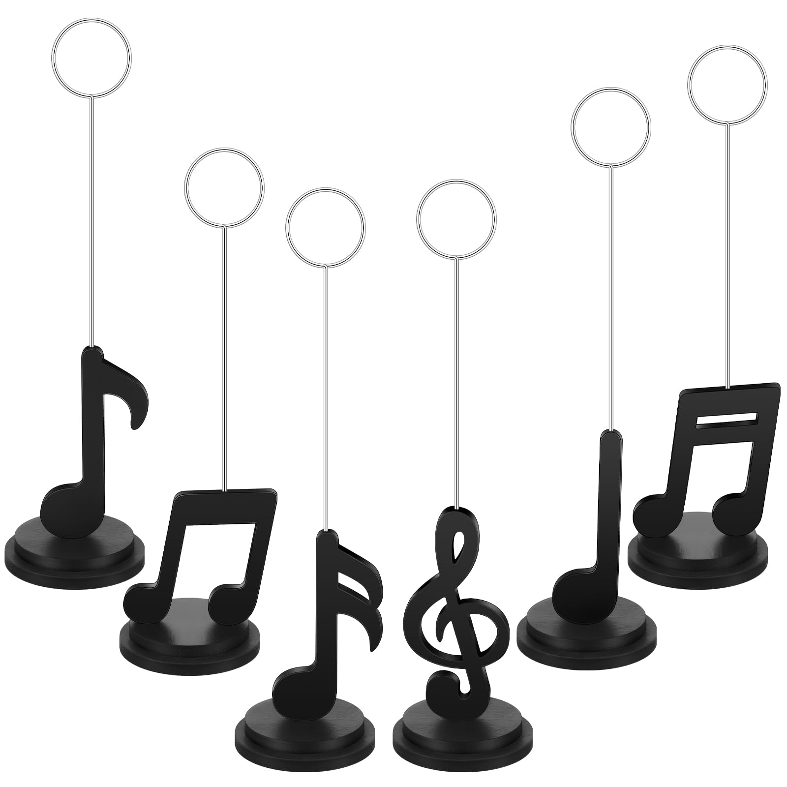 Youdaju 6 Pcs Musical Note Photo Balloon Holder Note Holders Table Number Photo Clips Holder Place Card Holder Music Note Decoration Name Place Card Holder for Music Theme Party Birthday Wedding