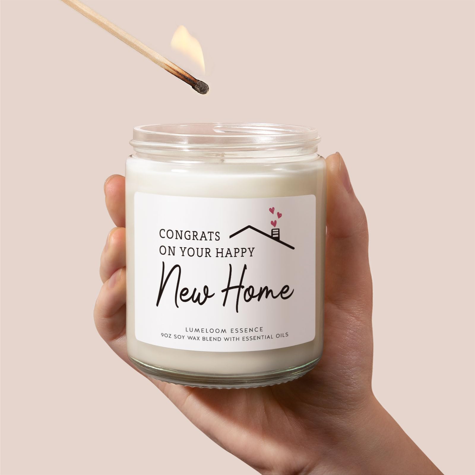 LUMELOOM House Warming Gifts New Home, Housewarming Gifts - 9oz Aromatherapy Lavender Scented Soy Wax Candle, New Home Gift Ideas, Best Housewarming Gifts 2024 for Women, Friend, New Home Gift Candle