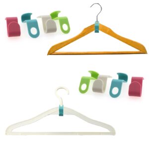 ZQIY 80PCS Clothes Hanger Stackable Connecting Hooks 5.5x2cm Clothes Hanger Extension Hooks Wardrobe Storage Space Saving Multi-Level Connecting Clothes Hat Heavy Duty Clothes Hanger Extension Hooks