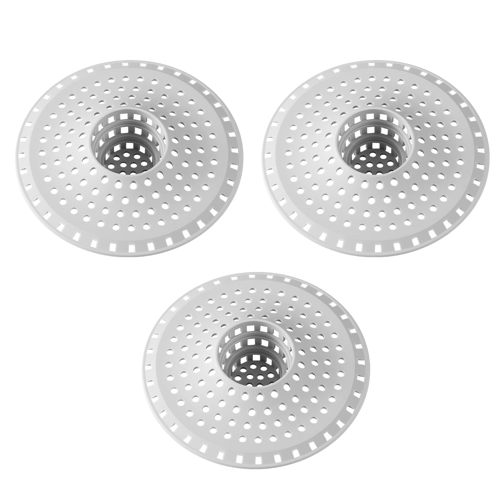 Dagoodia Shower Drain Hair Catcher, 3 PCS Silicone Collapsible Bathtub Drain Hair Catcher & Protector Tub Drain Hair Trap/Strainer Desiged for 1.47" to 1.75'' Regular Drains