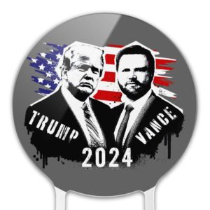 Trump Vance Spray Paint 2024 Acrylic Cake Topper Party Decoration for Wedding Anniversary Birthday Graduation