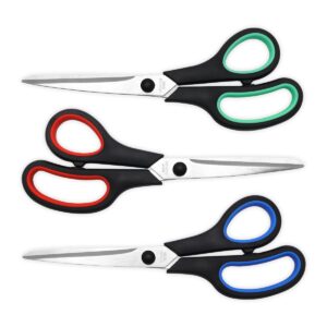 vitoler 8.5” scissors,3pcs all purpose scissors heavy duty scissors fabric scissors kitchen scissors,office school supplies desk accessories