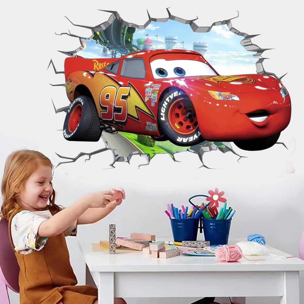 GXFCDYJ Cars Wall Stickers Children's Cartoon Games Wall Decals Bedroom and Nursery Decorations(15.7 in x 23.6 in)