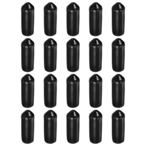 uxcell 50pcs rubber end caps, 5.5mm/0.22" id flexible rubber caps, pvc caps rubber screw for bolts screw caps thread protectors tube screw bolt, black