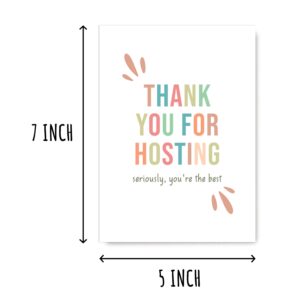 KPLDESIGNS Thank You For Hosting Greeting Card - Thanksgiving Card - Thank You Card - Hostess Greeting Card - Easter Card - Thanksgiving Host Card