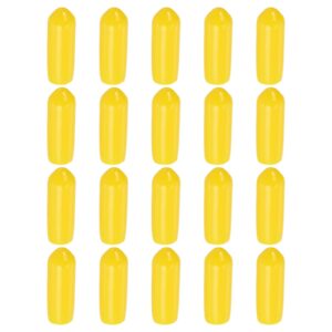 uxcell 100pcs rubber end caps, 4.5mm/0.18" id rubber end caps, pvc caps rubber screw for bolts screw caps thread protectors tube screw bolt, yellow