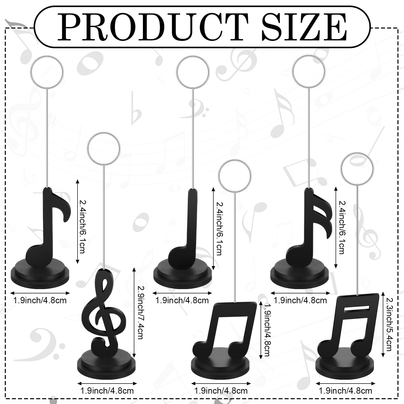 Youdaju 6 Pcs Musical Note Photo Balloon Holder Note Holders Table Number Photo Clips Holder Place Card Holder Music Note Decoration Name Place Card Holder for Music Theme Party Birthday Wedding