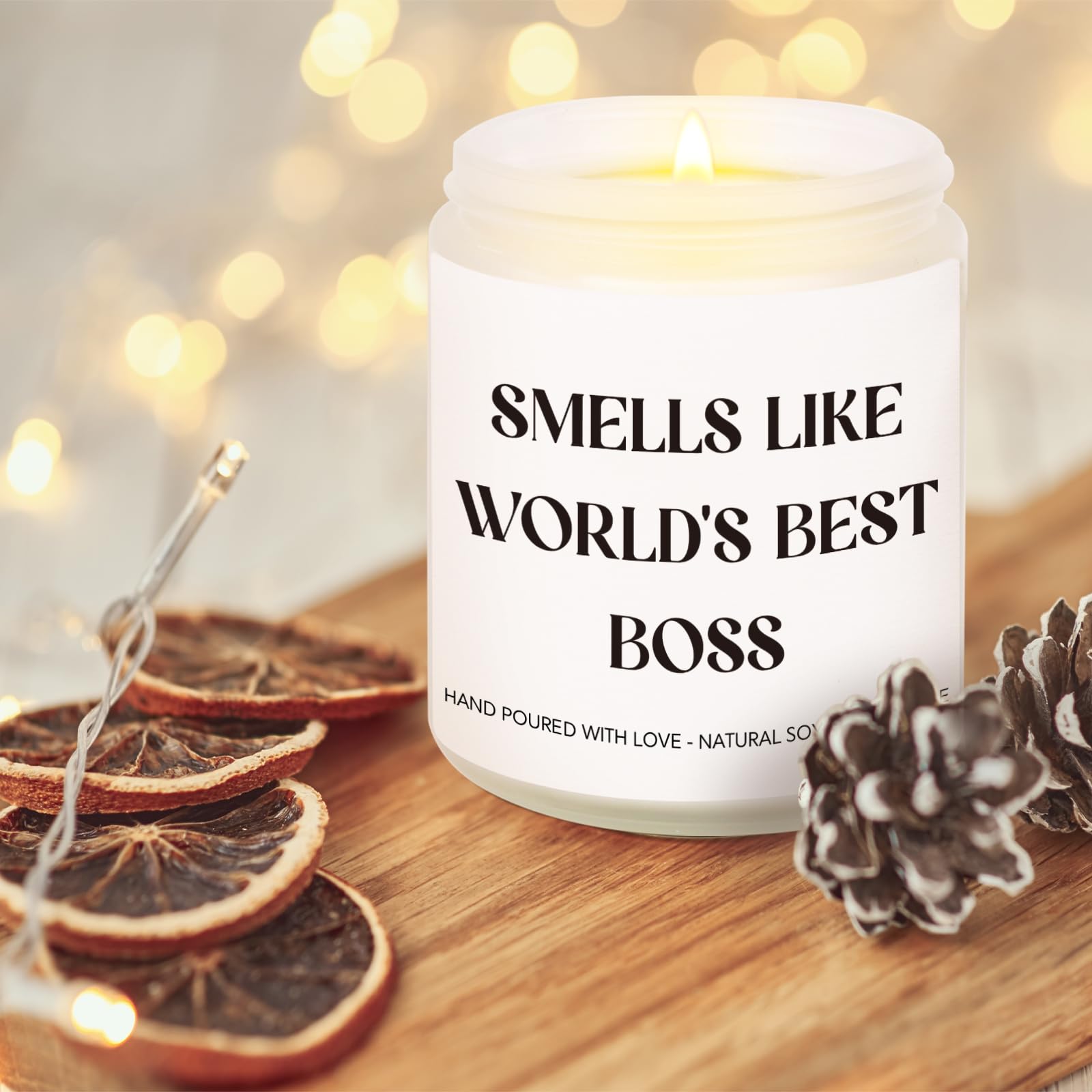 Boss Gifts for Women, Boss Lady Gifts for Women, Gifts for Boss, Boss Birthday Gifts, Boss Day Gifts, Funny Boss Gifts for Coworker Leaving Farewell Retirement, 7oz Soy Wax Lavender Scented