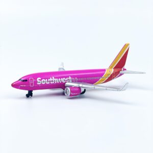 WngAur Southwest Airplane Model, Pink Aircraft Livery, Die-cast Metal Model Planes with Plastic Parts, Suitable for Collection and Gifts