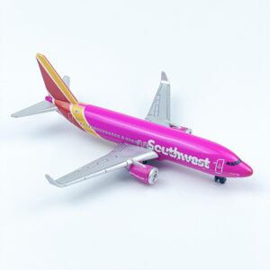 WngAur Southwest Airplane Model, Pink Aircraft Livery, Die-cast Metal Model Planes with Plastic Parts, Suitable for Collection and Gifts