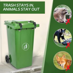 Trash Can Locks for Animals, Raccoon Bear Proof Trash Can Lock, Easy to Install, Long Lasting Strap Lid Garbage Can Lock for Out Door Garbage Can - 2PCS