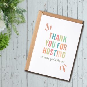 KPLDESIGNS Thank You For Hosting Greeting Card - Thanksgiving Card - Thank You Card - Hostess Greeting Card - Easter Card - Thanksgiving Host Card