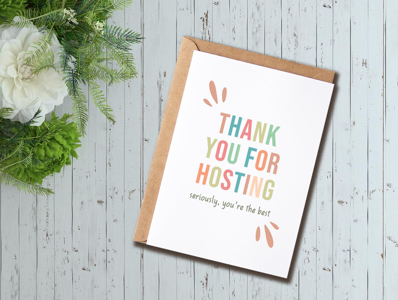 KPLDESIGNS Thank You For Hosting Greeting Card - Thanksgiving Card - Thank You Card - Hostess Greeting Card - Easter Card - Thanksgiving Host Card