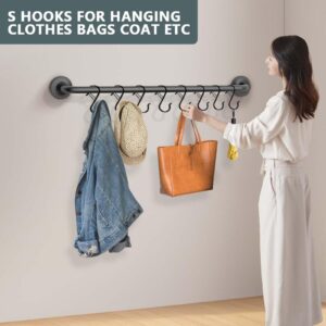 WSSROGY 35 Pcs S Hooks Hangers with Safety Buckle 3.6 inch Closet Hooks Fence Hooks for Hanging Plants, Kitchenware