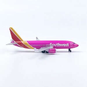 WngAur Southwest Airplane Model, Pink Aircraft Livery, Die-cast Metal Model Planes with Plastic Parts, Suitable for Collection and Gifts