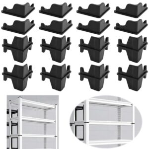 terixe 16 pcs post inserts connectors for whalen and costco 5 shelf heavy duty shelving unit - pp plastic, injection molded, sturdy support - black, includes 8 post corner connectors and 8 post caps