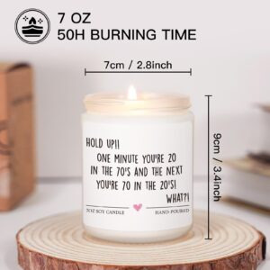 70th Birthday Gifts for Women Men, Funny 70 Year Old Birthday Gift Ideas Unique Turning 70 Happy Birthday Gifts for Friends, Mom, Dad, Grandma, Grandpa, Lavander Scented Candles