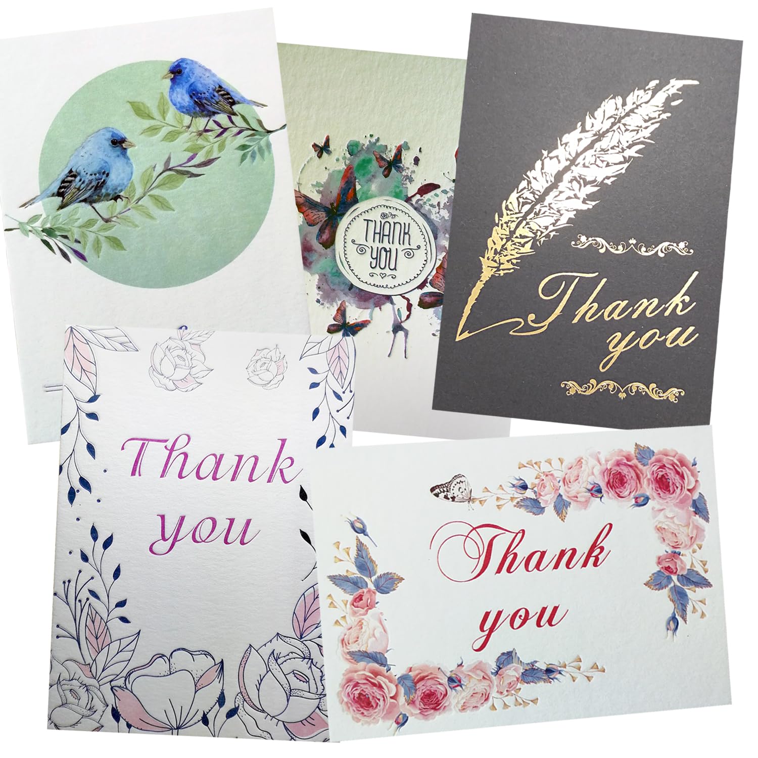 Nuoerp Thank You Cards with Envelopes, Blank Thank You Notes Bulk Set for Small Business, Wedding, Bridal Shower, Christmas, and Graduations, Box Included - 8 Pack, 4.25 x 6 Inch