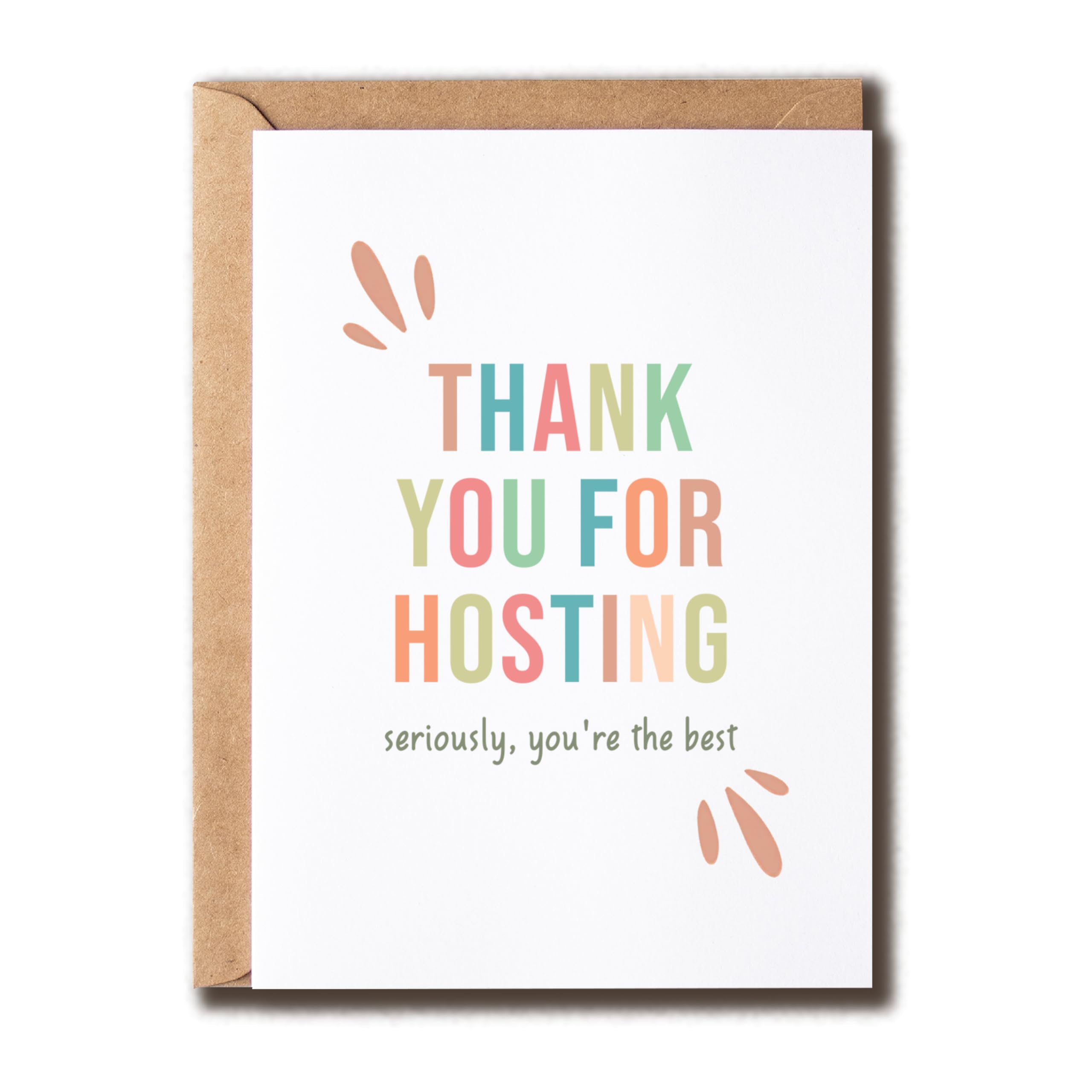 KPLDESIGNS Thank You For Hosting Greeting Card - Thanksgiving Card - Thank You Card - Hostess Greeting Card - Easter Card - Thanksgiving Host Card