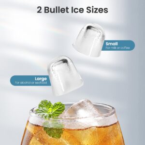 LHRIVER Countertop Ice Maker, Portable Ice Machine with 2 Size of Bullet Ice, 9 Ice Cubes Ready in 7 Mins, Auto-Cleaning Ice Makers with Ice Scoop and Ice Basket, Ideal for Family/Party/Camping, Black