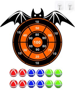 halloween party games toys for kids, large 26" halloween bat dart board game decorations centerpieces party supplies with 12 sticky balls for halloween