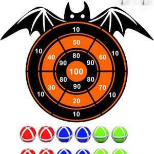 Halloween Party Games Toys for Kids, Large 26" Halloween Bat Dart Board Game Decorations Centerpieces Party Supplies with 12 Sticky Balls for Halloween